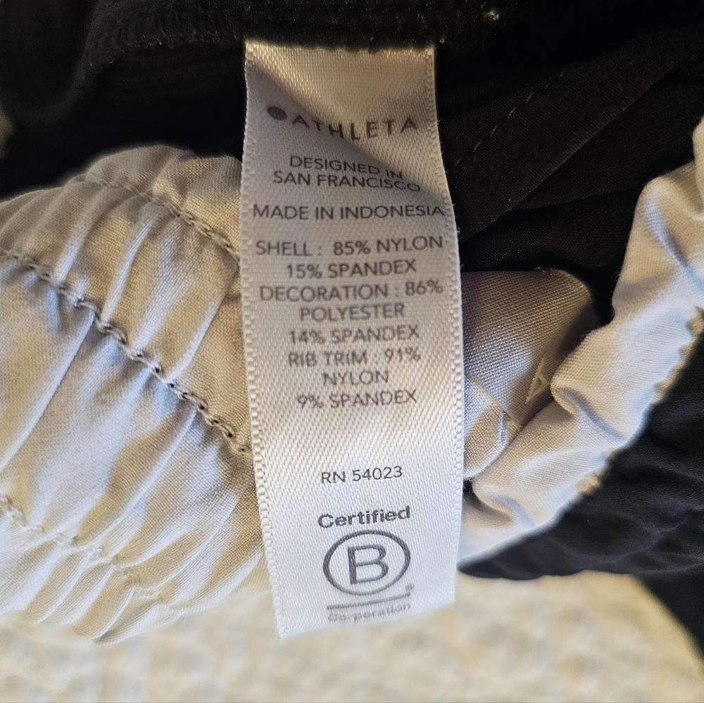 ATHLETA Brooklyn Joggers Track Pants Colorblock Black With White Trim- Size 2 - Picture 7 of 10